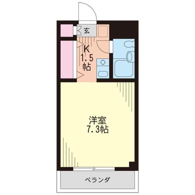 ランドフォレスト志木(1K/3階)の間取り写真