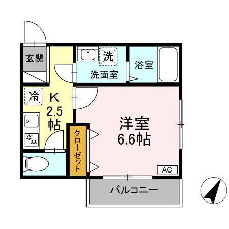 APT.NRT(1K/2階)の間取り写真