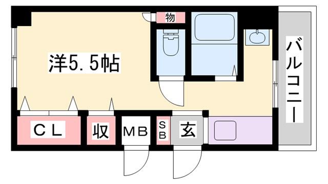 シティヒルズII(1K/4階)の間取り写真
