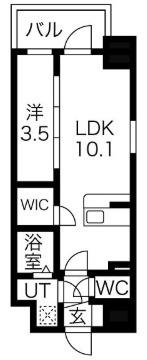 ワールドアイ都島高倉町(1LDK/2階)の間取り写真