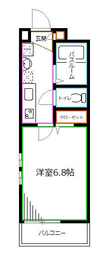 レソム南台(1K/1階)の間取り写真