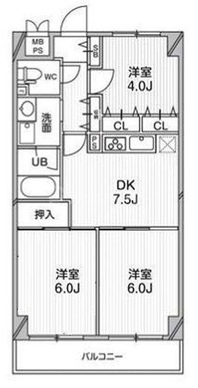 オーキッドレジデンス練馬北町(3DK/6階)の間取り写真