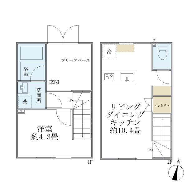 フォルモント(1LDK/1階)の間取り写真