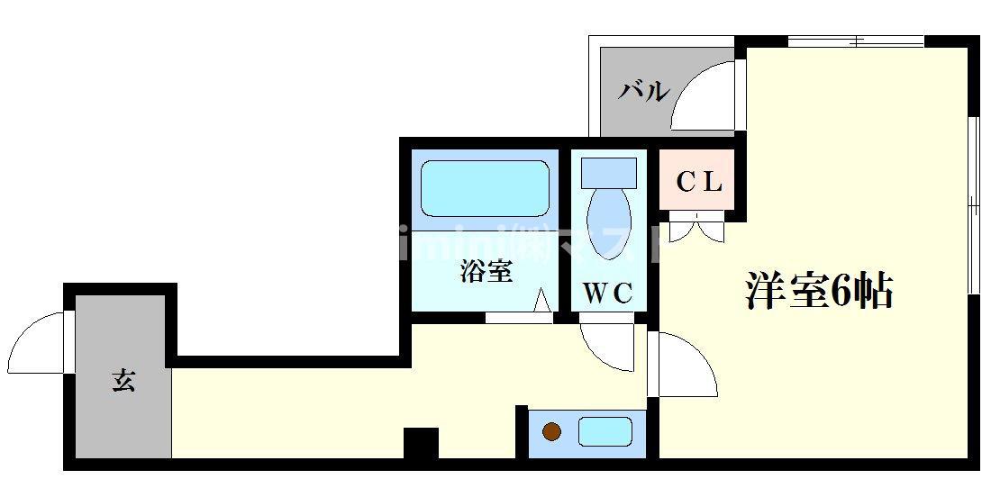 トレヴィの泉(1K/2階)の間取り写真