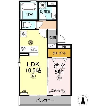 リシェスSERI II(1LDK/3階)の間取り写真