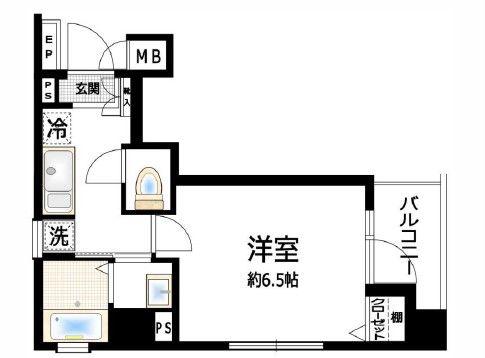 ヴァレッシア錦糸町シティ(1K/7階)の間取り写真