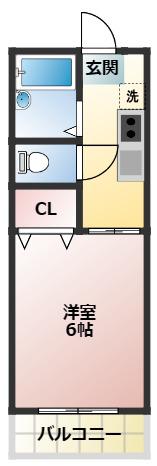コーポオカダI(1K/2階)の間取り写真