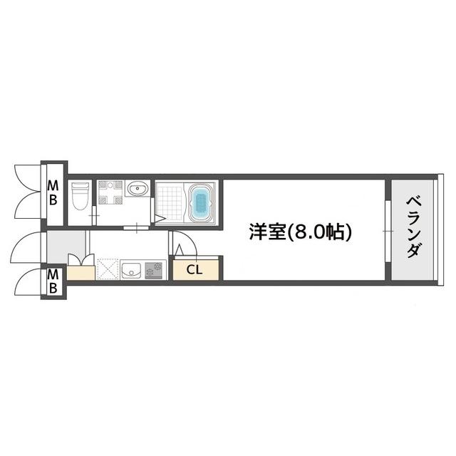 ウエンズ大阪城北(1K/9階)の間取り写真