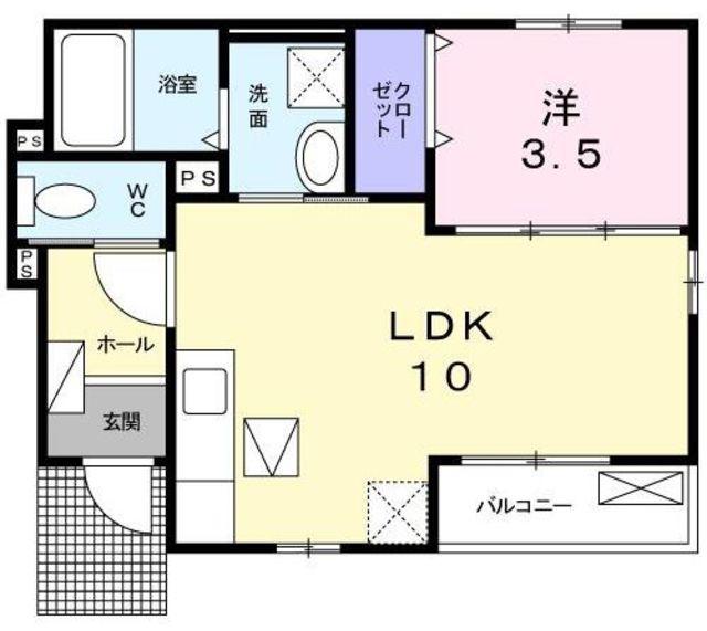 ROSE CASA(1LDK/1階)の間取り写真