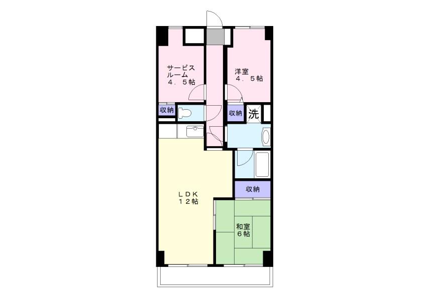 BEEハイム(2SLDK/4階)の間取り写真
