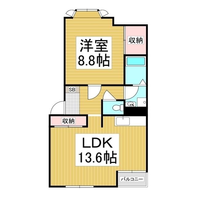 クレールスクエア(1LDK/2階)の間取り写真