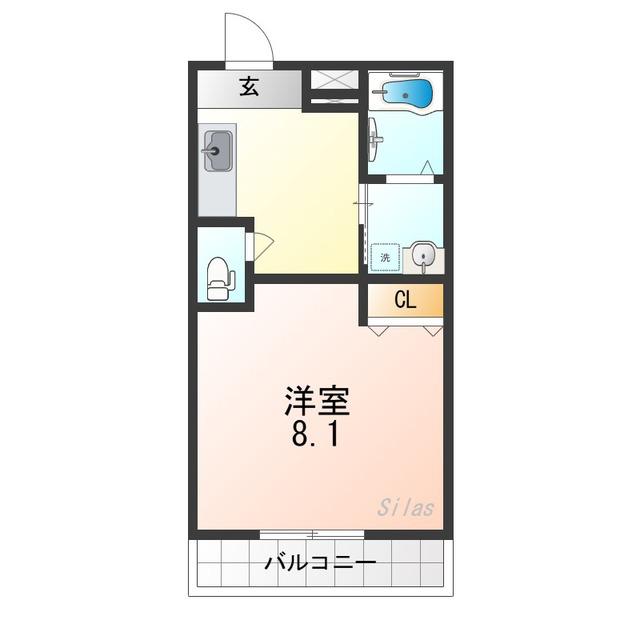 フジパレス加美駅南II番館(1K/2階)の間取り写真