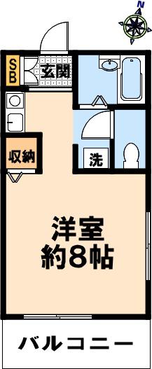 サニーハウスアカシ(ワンルーム/2階)の間取り写真