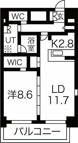 PURE RESIDENCE 名駅南(1LDK/14階)の間取り写真