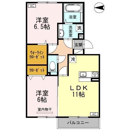 プランノールAB棟(2LDK/3階)の間取り写真