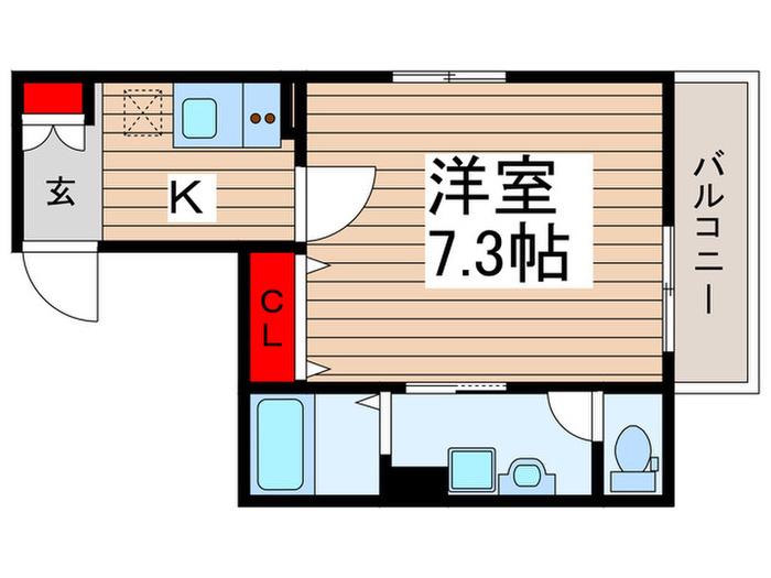 AJ南柏サウスV(1K/3階)の間取り写真