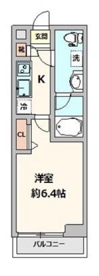 ロアール豊島長崎(1K/3階)の間取り写真
