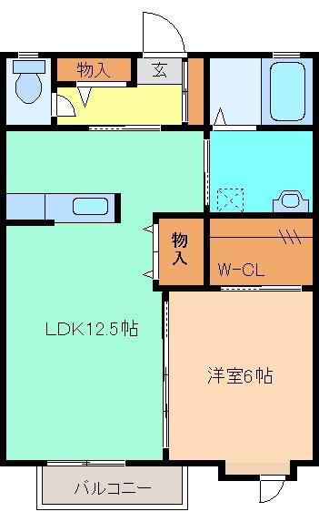 ラフィーネコートII(1LDK/2階)の間取り写真