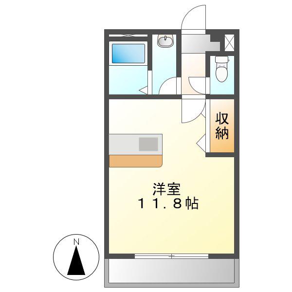 シューネス(1K/2階)の間取り写真