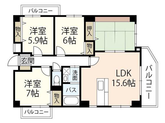 ラフォーレ古江(4LDK/3階)の間取り写真