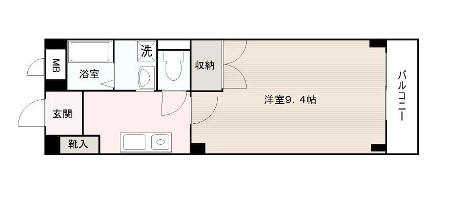 CRAYON TERRACE(1K/4階)の間取り写真