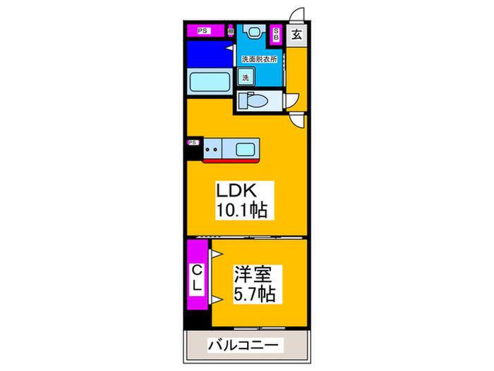 阪南町プロジェクト(1LDK/5階)の間取り写真