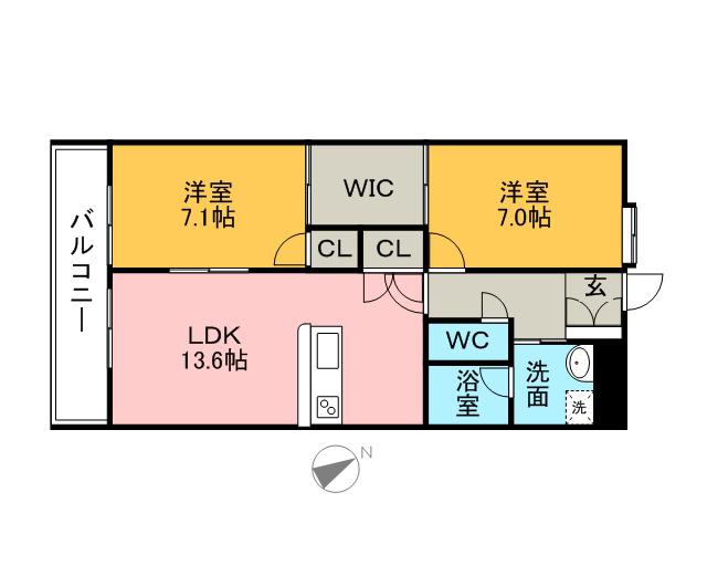 ステラ・コート参番館(2LDK/4階)の間取り写真