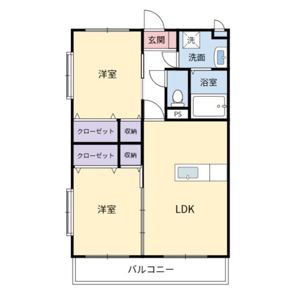 フェニックスマンションB(2LDK/3階)の間取り写真