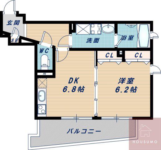 サンレムート江坂セカンド(1DK/5階)の間取り写真