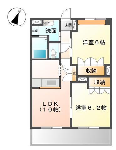プリンシピオ(2LDK/2階)の間取り写真