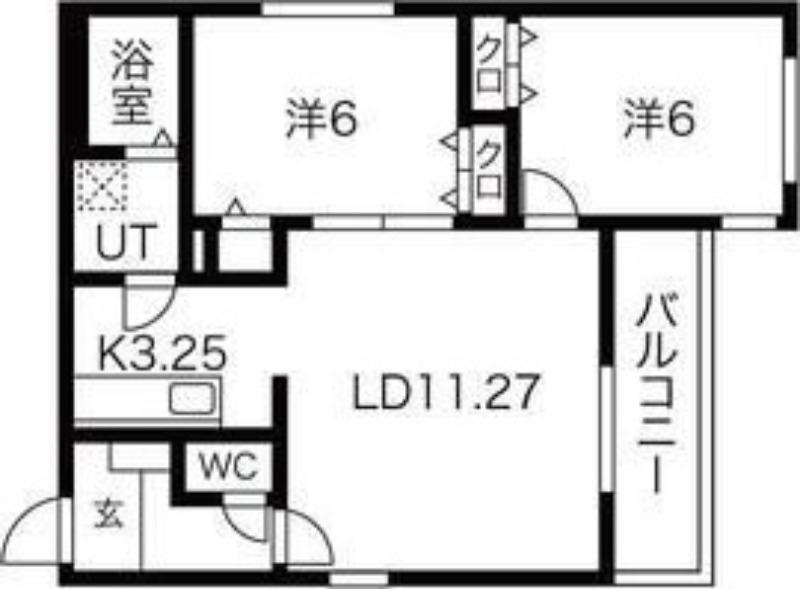 KOKOMO北13条(2LDK/2階)の間取り写真
