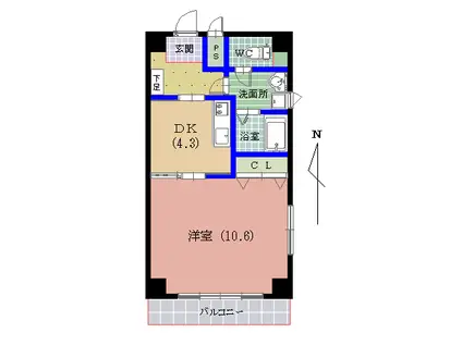 グラン ソレイユ(2LDK/6階)の間取り写真