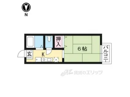 仙光ハイム(1K/2階)の間取り写真