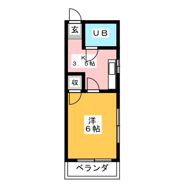 ドリームハイツ(1K/1階)の間取り写真