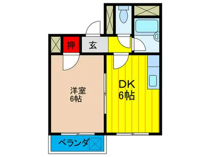 ハイツ静和(1DK/1階)の間取り写真