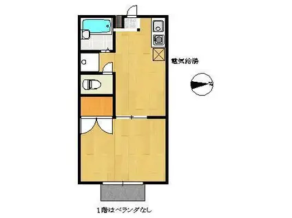プレジール新宿(1DK/1階)の間取り写真