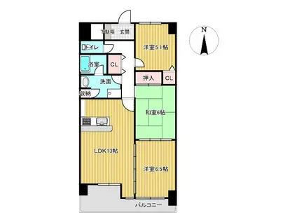 ルビアン倉敷(3LDK/8階)の間取り写真