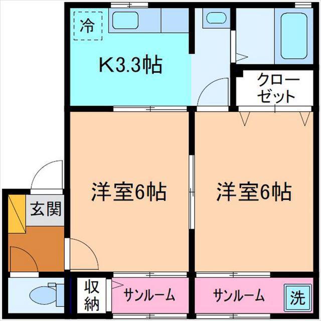 ブロードピーク(2K/1階)の間取り写真