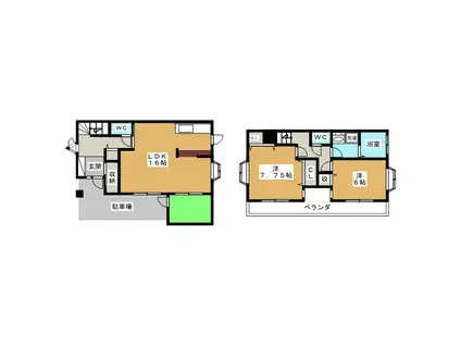 ヴィクトワール津田沼(2LDK/1階)の間取り写真