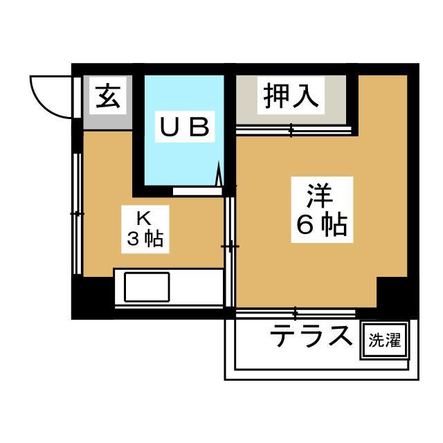 ホワイトパレス(1K/1階)の間取り写真