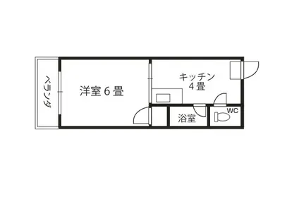 東町菊屋ランドマークマンション(1K/6階)の間取り写真