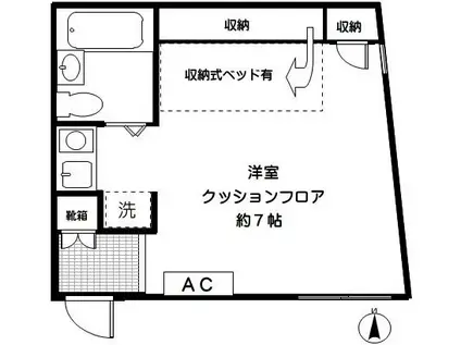 ＪＲ中央線 西荻窪駅 徒歩10分 2階建 築35年(ワンルーム/2階)の間取り写真
