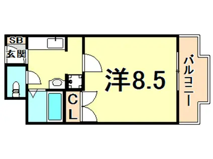 リッチライフ甲子園Ⅱ(1K/3階)の間取り写真