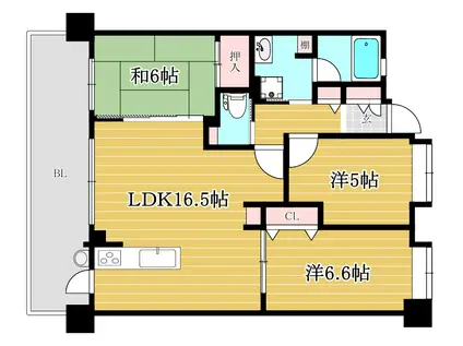 アンピール原壱番館(3LDK/2階)の間取り写真