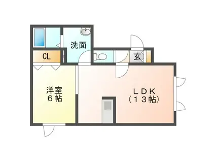 レインボーハウス木もれび(1LDK/1階)の間取り写真