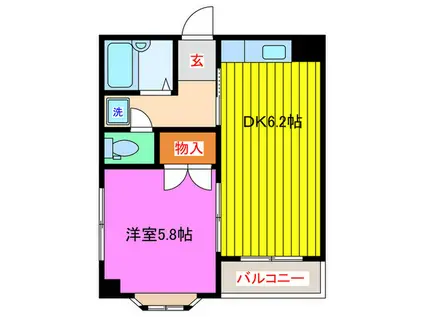 コートハウスしんや(1DK/4階)の間取り写真