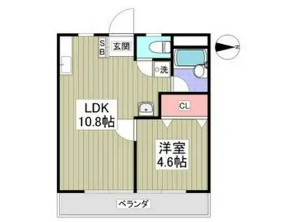 三協コーポ(1LDK/3階)の間取り写真