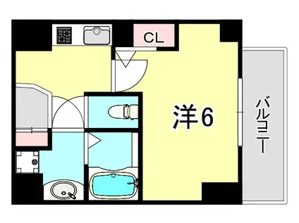 神戸国香通FUTUR(1K/3階)の間取り写真