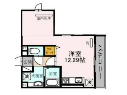 ドゥソレイユ(ワンルーム/2階)の間取り写真