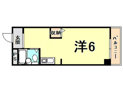 ONハイツ甲東園(ワンルーム/1階)の間取り写真